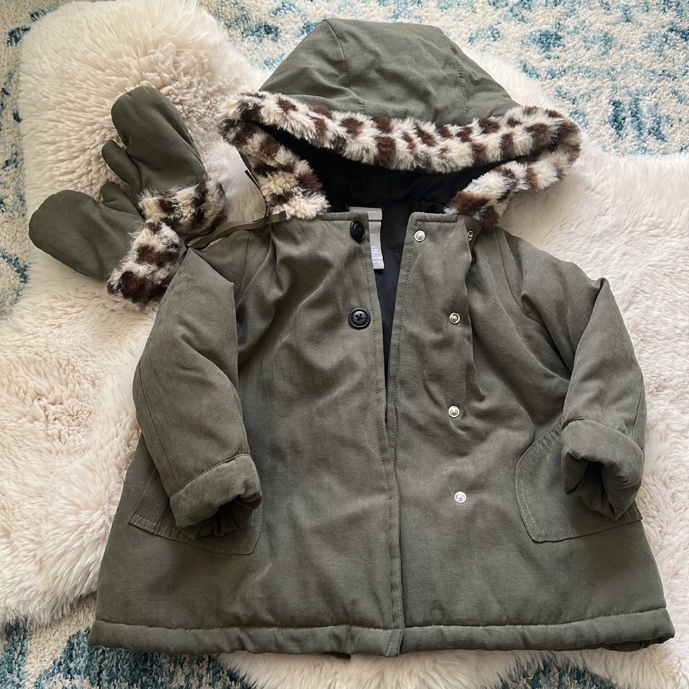 Tahari 18mos Jacket & matching gloves
